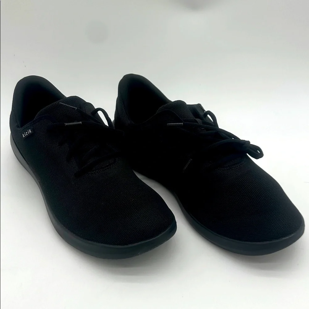 Kizik Men's Size 15W Madrid Eco Knit Triple Black Lace Up Sneakers